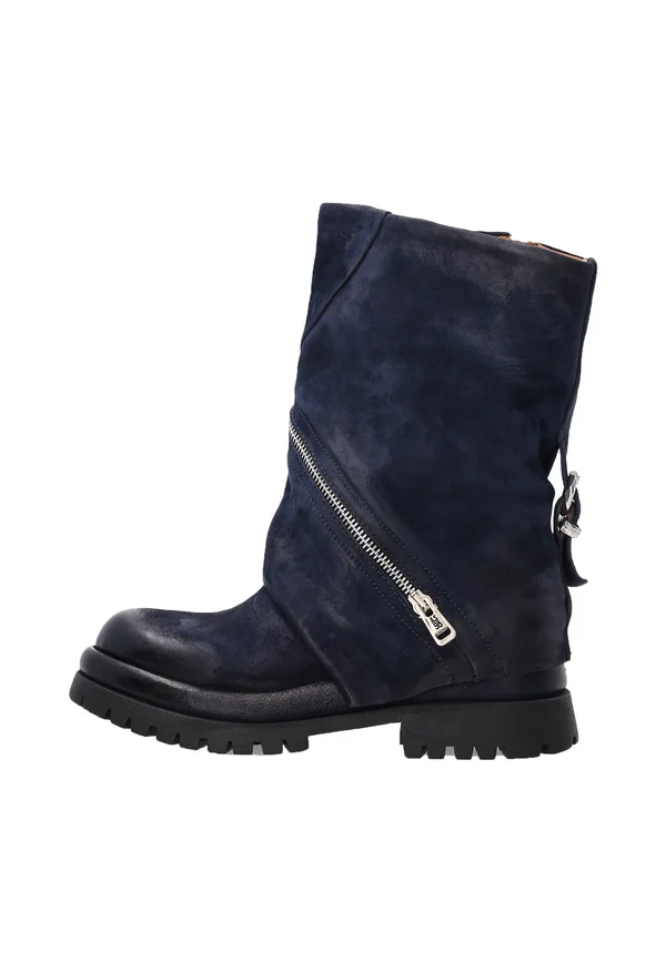 Cowboy/biker ankle boot - royal blue