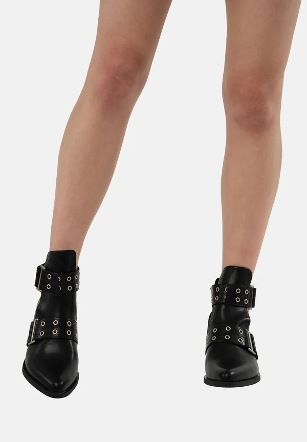 Cowboy/biker ankle boot - schwarz