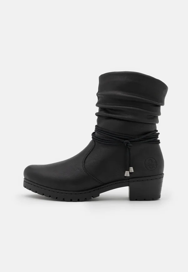 Cowboy/biker ankle boot - schwarz
