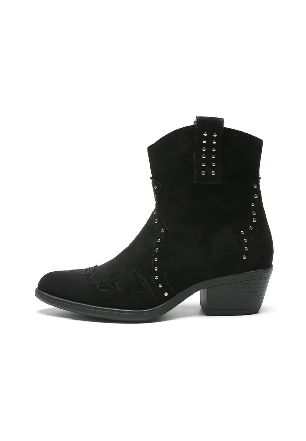 Cowboy/biker ankle boot - schwarz
