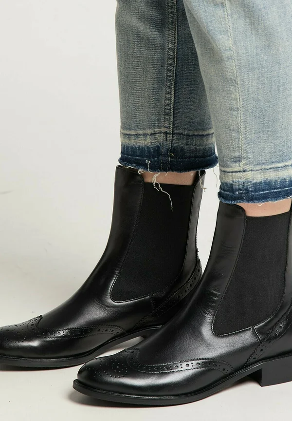 Cowboy/biker ankle boot - schwarz