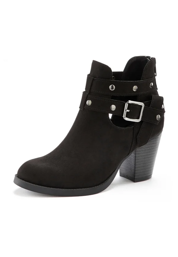 Cowboy/biker ankle boot - schwarz