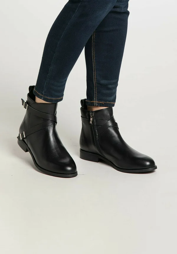 Cowboy/biker ankle boot - schwarz