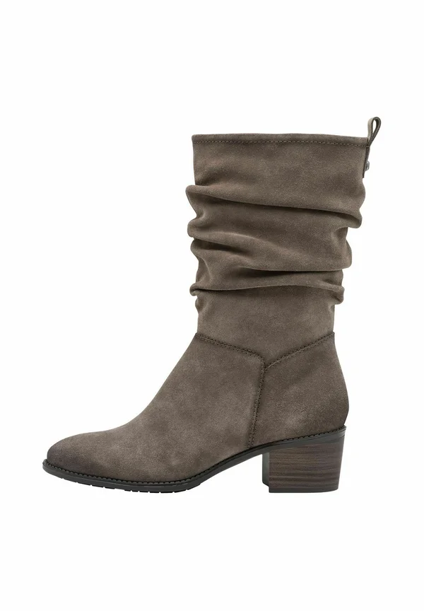Cowboy/biker ankle boot - taupe