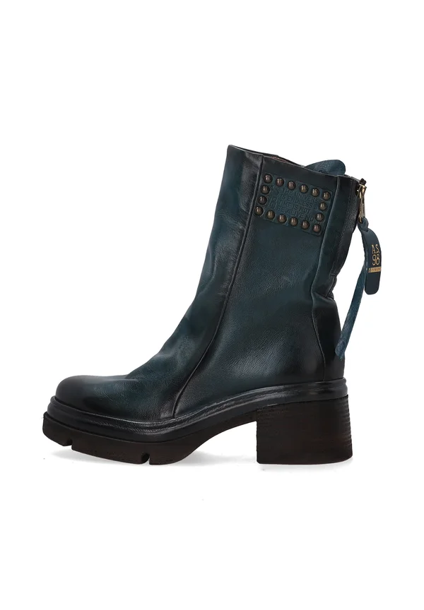 Cowboy/biker ankle boot - turquoise