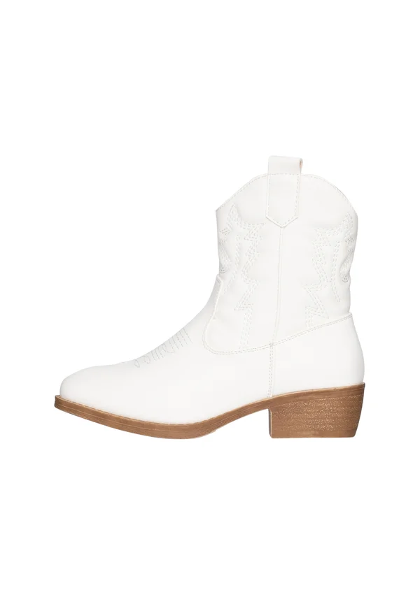 Cowboy/biker ankle boot - weiß