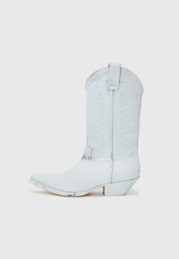 Cowboy/Biker boots - black/white
