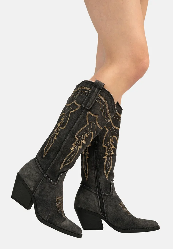 Cowboy/Biker boots - schwarz