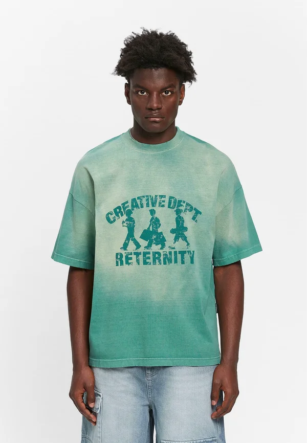CREATIVE DEPT LOGO - Print T-shirt - washed green