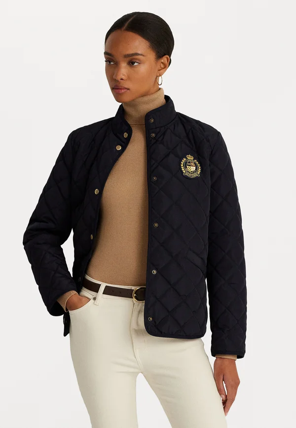 CREST PATCH QUILTED MOCKNECK JACKET - Light jacket - navy