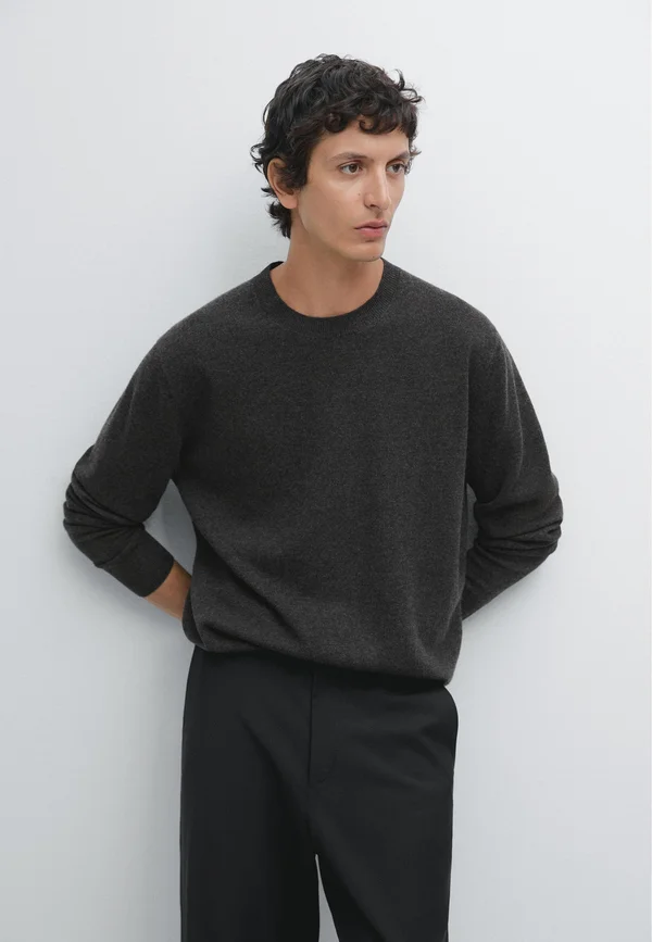 CREW NECK LONG SLEEVE - Jumper - dark grey