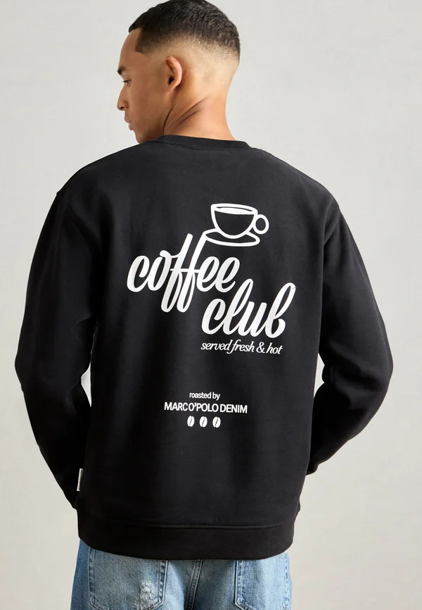 CREW NECK PRINT RELAXED FIT - Sweatshirt - black