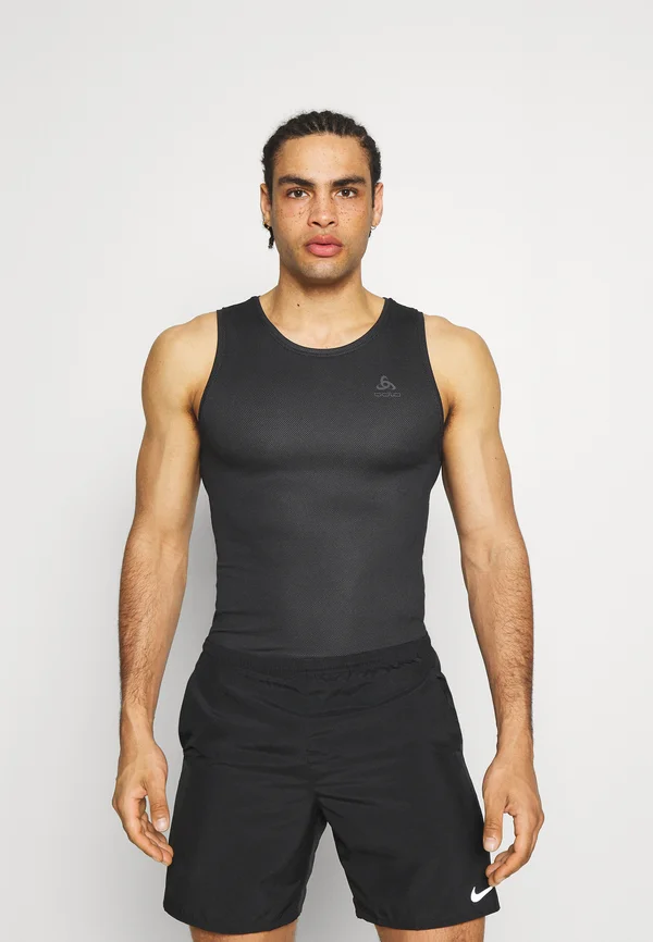 CREW NECK SINGLETACTIVE - Top - black