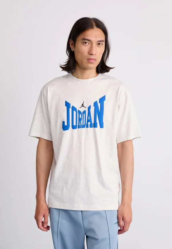 CREW - Print T-shirt - birch heather/black