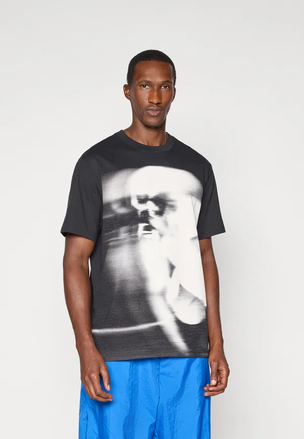 CREW - Print T-shirt - black/gamma blue