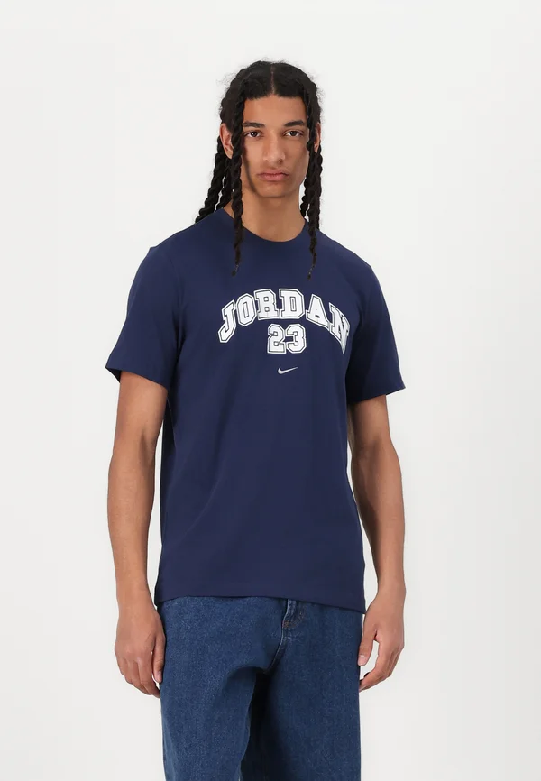CREW - Print T-shirt - midnight navy/white