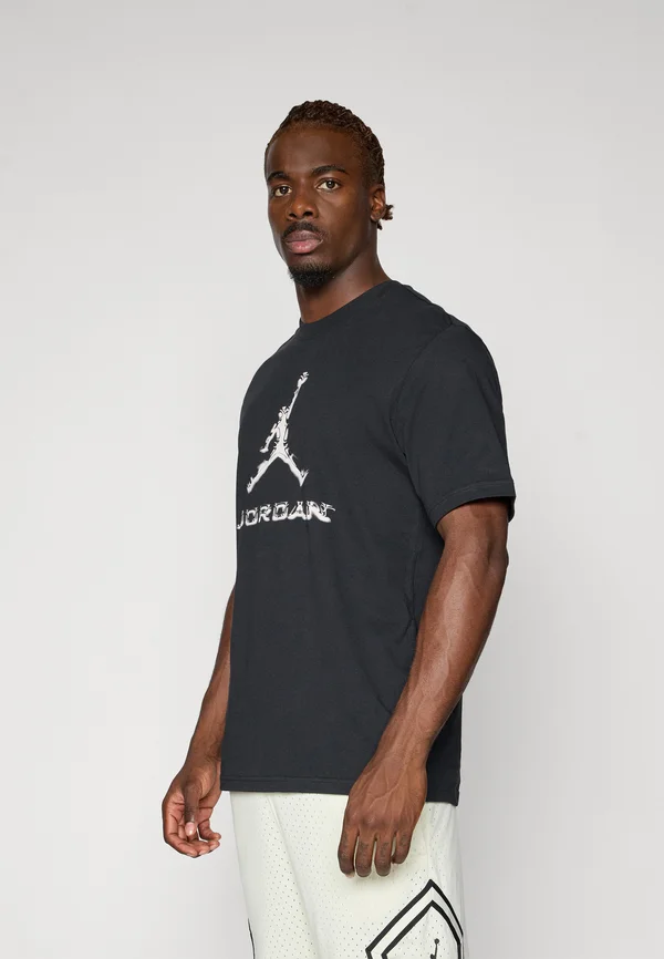 CREW - Sports T-shirt - black/white