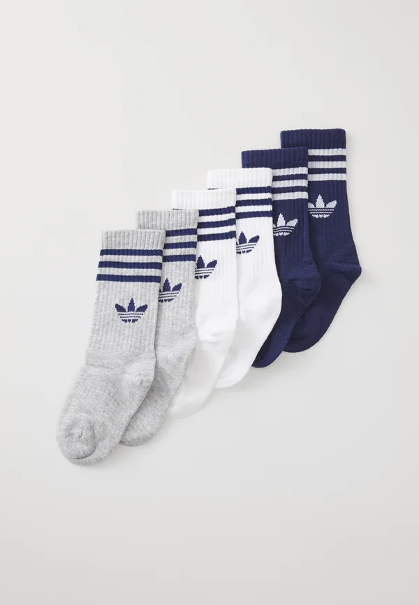 CREW UNISEX 6 PACK - Socks - white/light grey heather/dark blue