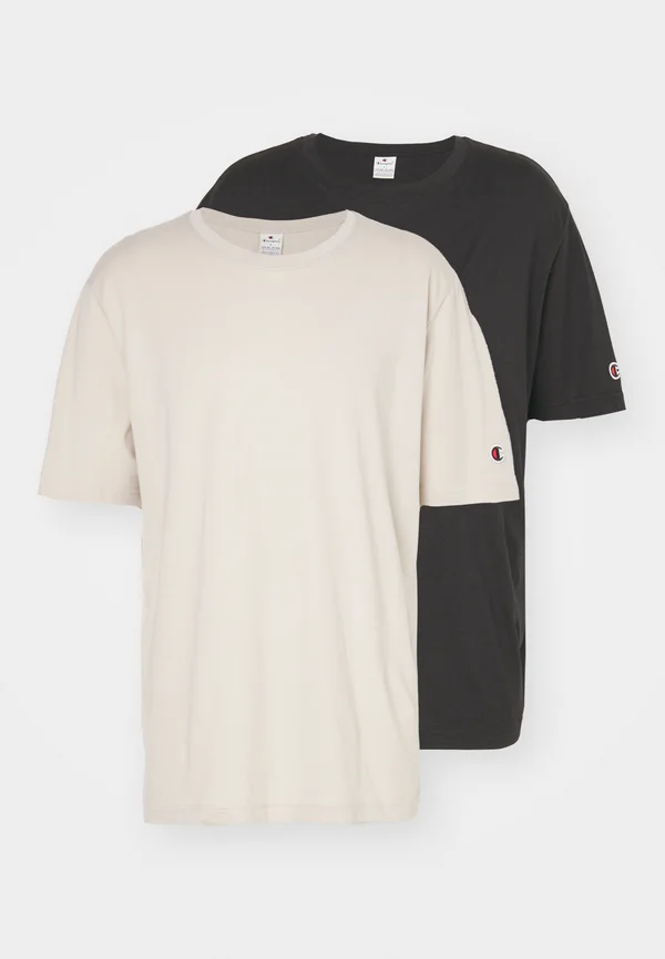 CREWNECK TEE 2 PACK - Basic T-shirt - silver lining/black