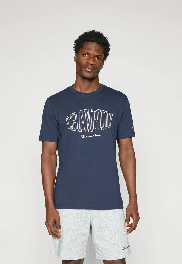 CREWNECK WITH GRAPHICS - Print T-shirt - navy