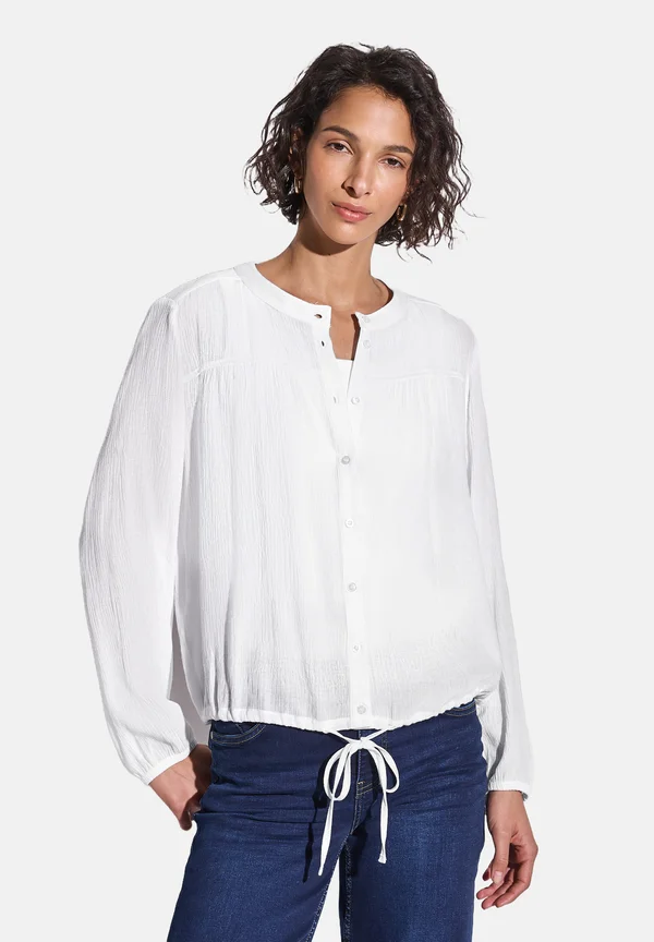 CRINKLE-MIT RAFFUNG - Blouse - weiß