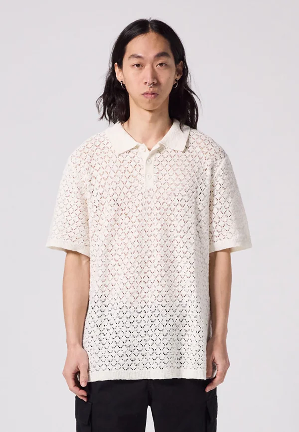 CROCHET UNISEX - Polo shirt - bone