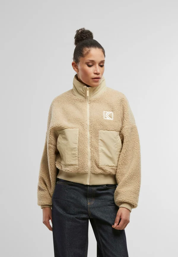CROP - Fleece jacket - sand