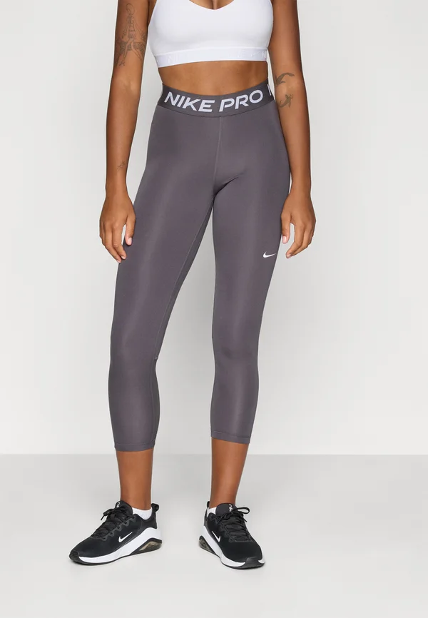 CROP - Leggings - thunder grey/white