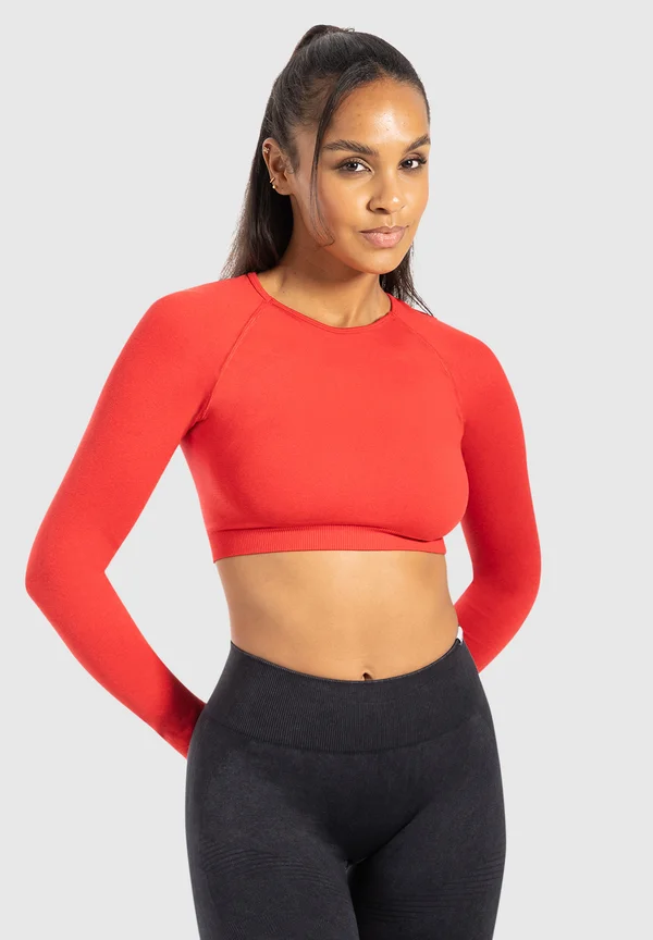 CROP LONGSLEEVE BETHY SEAMLESS - Long sleeved top - rot