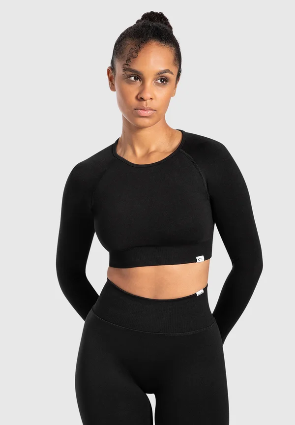 CROP LONGSLEEVE MAYSA - Long sleeved top - schwarz