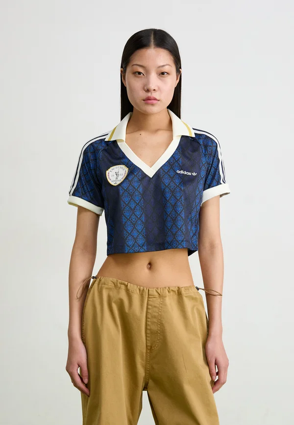 CROP - Polo shirt - black/night indigo