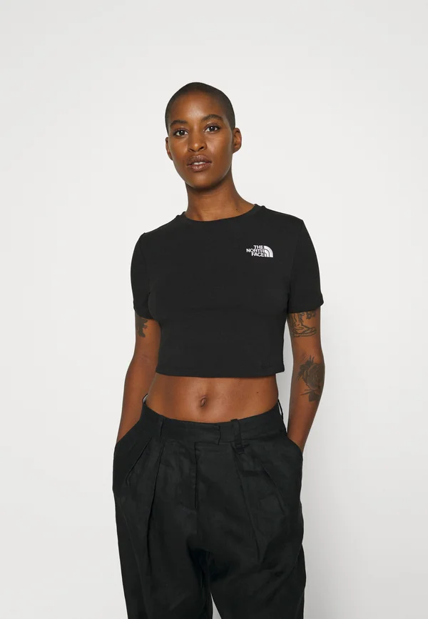 CROP TEE - Print T-shirt - black