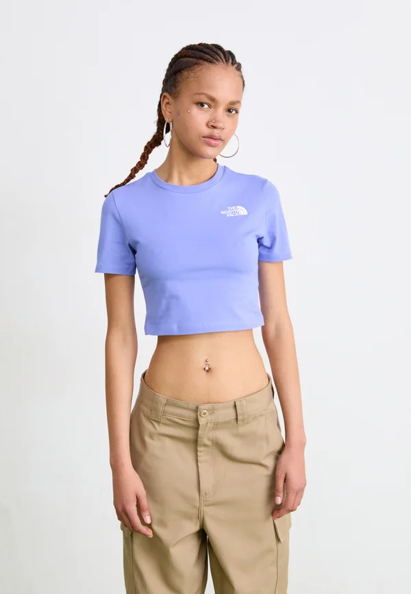 CROP TEE - Print T-shirt - virtual blue
