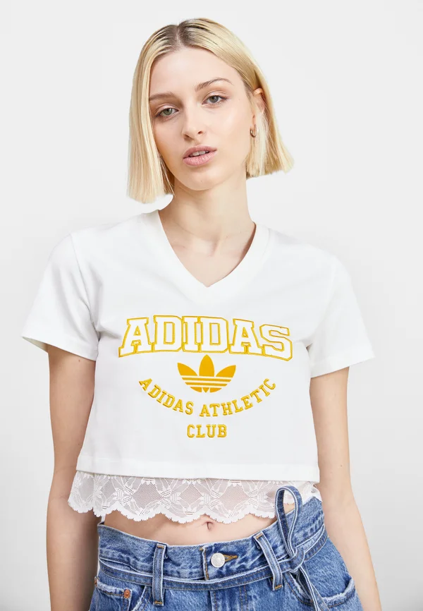 CROPPED JUNIOR - Print T-shirt - white