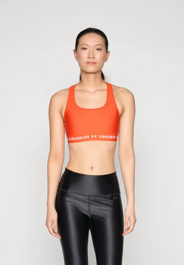 CROSSBACK MID BRA - Medium support sports bra - orange base/white