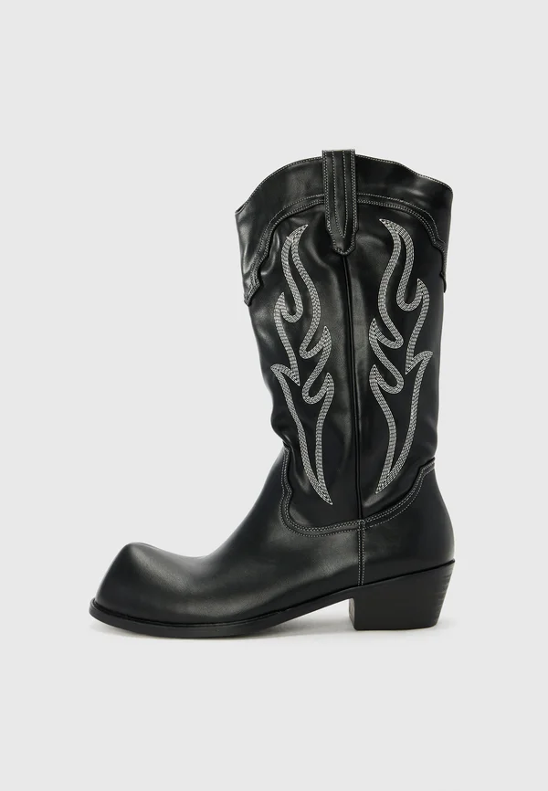 CRYPTEK SNUB NOSE - Cowboy/Biker boots - black