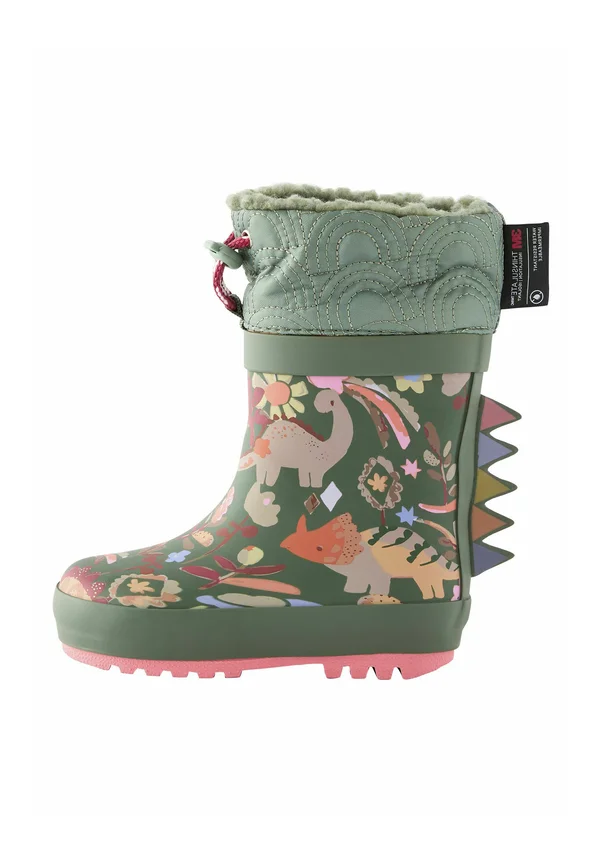 CUFF - REGULAR FIT - Wellies - green dinosaur