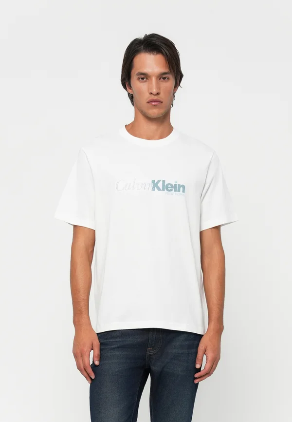 CURSIVE GRAPHIC - Print T-shirt - brilliant white