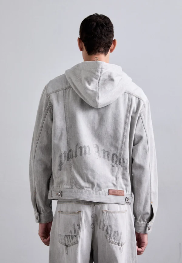 CURVED LOGO JACKET - Denim jacket - light grey