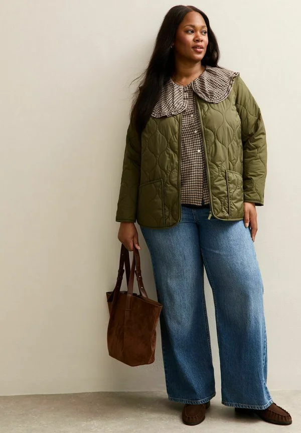CURVES STITCHED PATTERN LIGHTLY PADDED - Light jacket - khaki