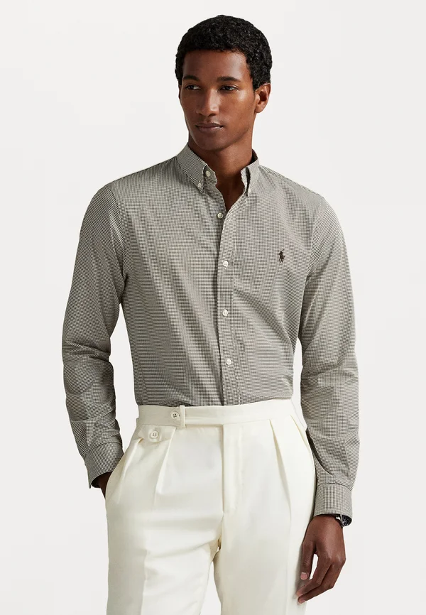 CUSTOM HOUNDSTOOTH STRETCH POPLIN - Shirt - brown fairwy