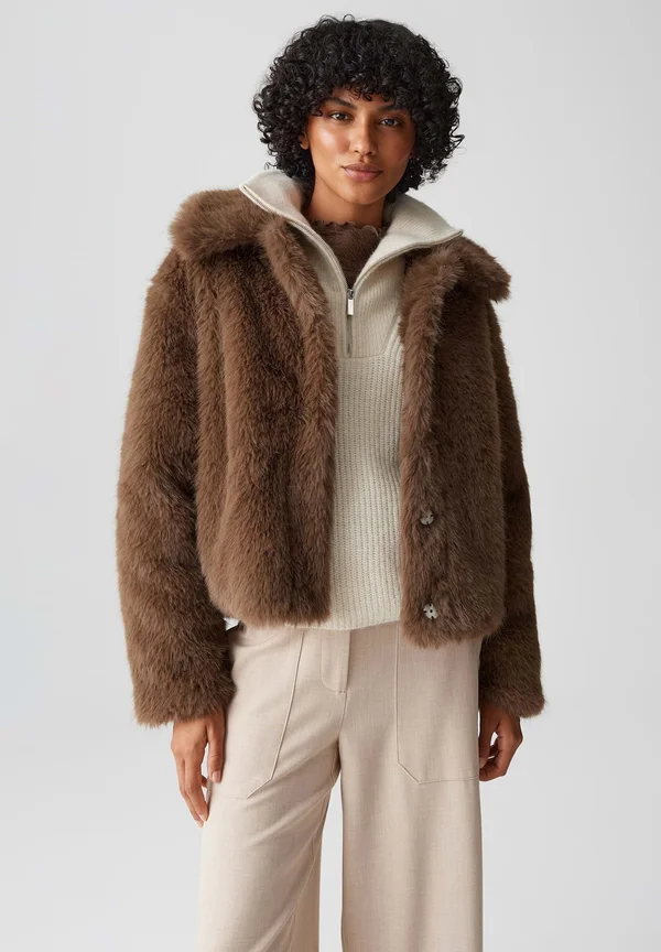 RELAXED FIT STRAIGHT CUT - Winter jacket - cocoa