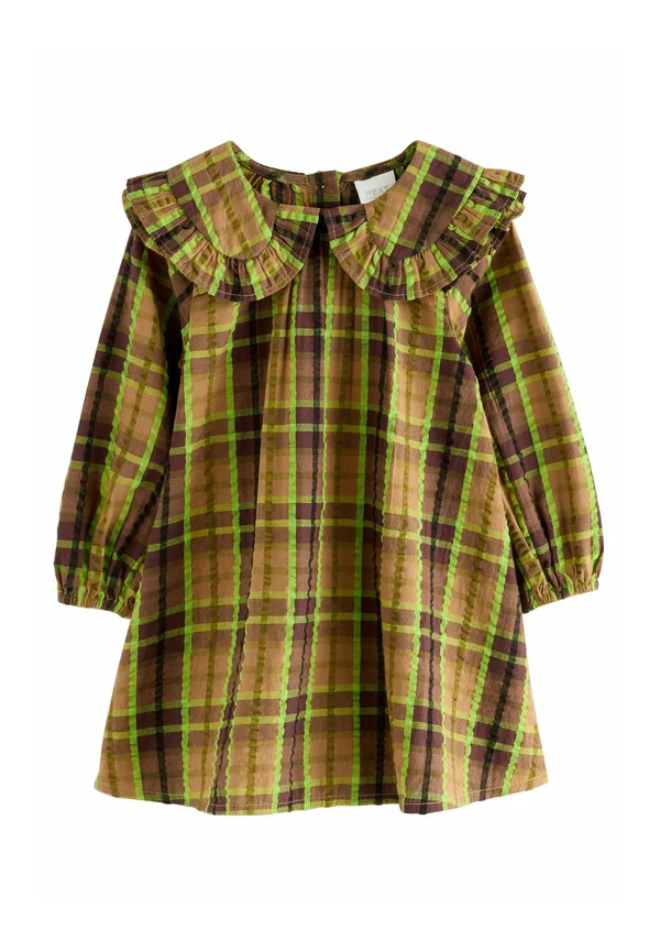 Day dress - chocolate lime check