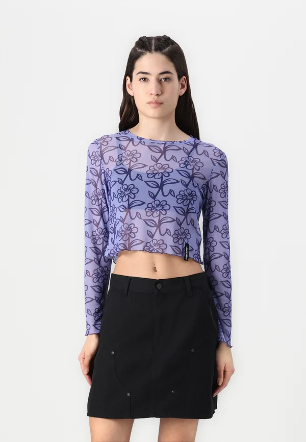 DELFINO FLOWER CROP - Long sleeved top - blue/dark blue