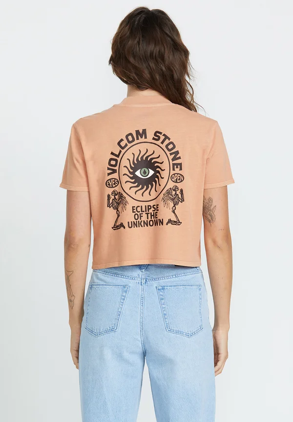 DIAL CROP  - Print T-shirt - sand brown