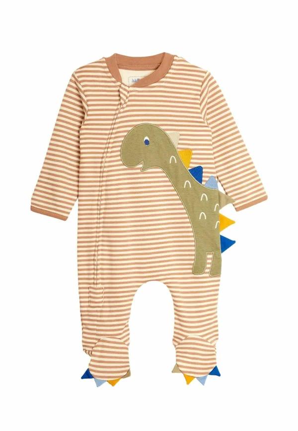 DINO APPLIQUÉ ZIP REGULAR FIT - Sleep suit - natural