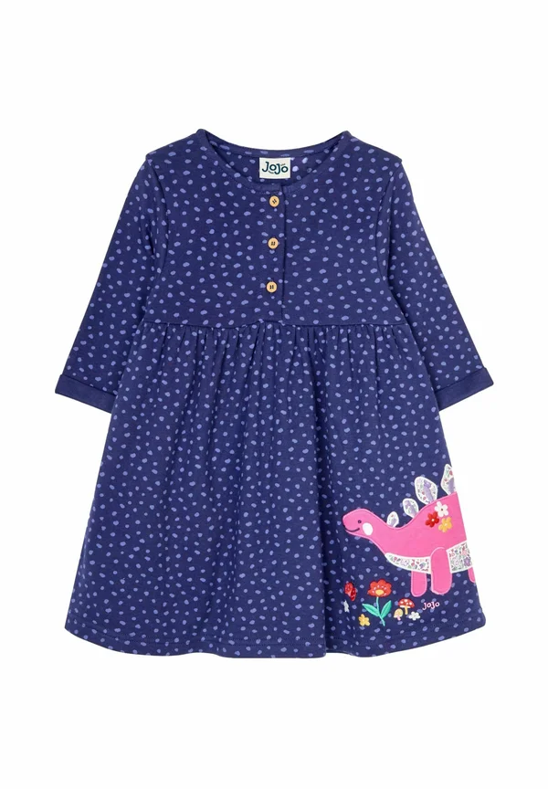 DINO APPLIQUE BUTTON FRONT - REGULAR FIT - Day dress - navy