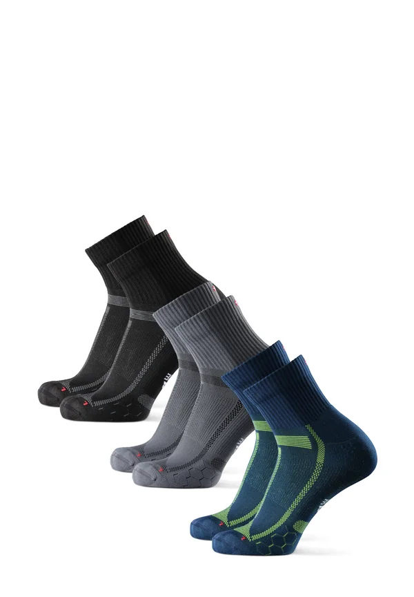 DISTANCE RUNNING 3 PACK - Sports socks - multicolor/black grey/blue yellow/grey black