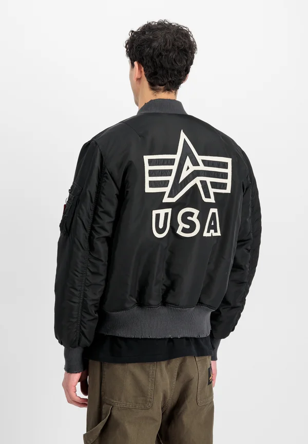 DISTRESSED - Bomber Jacket - black