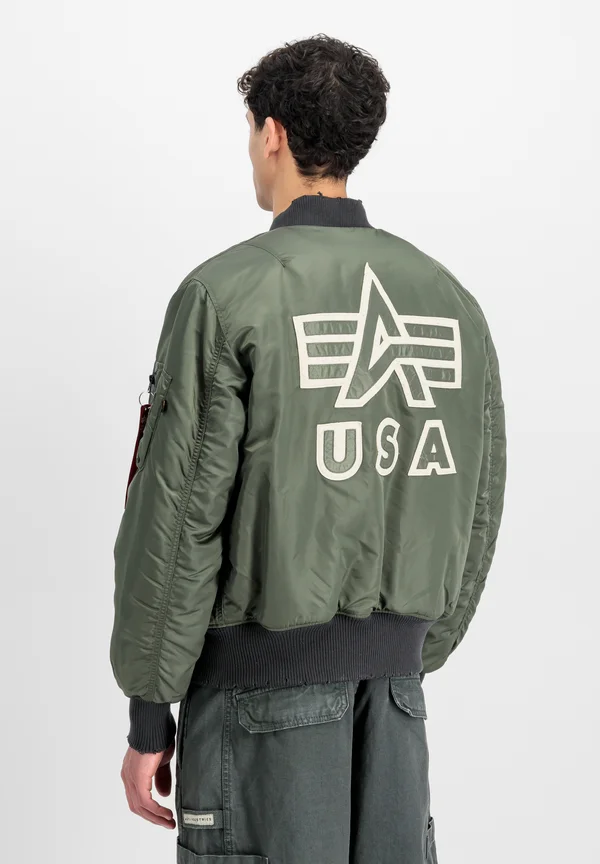 DISTRESSED - Bomber Jacket - vintage green